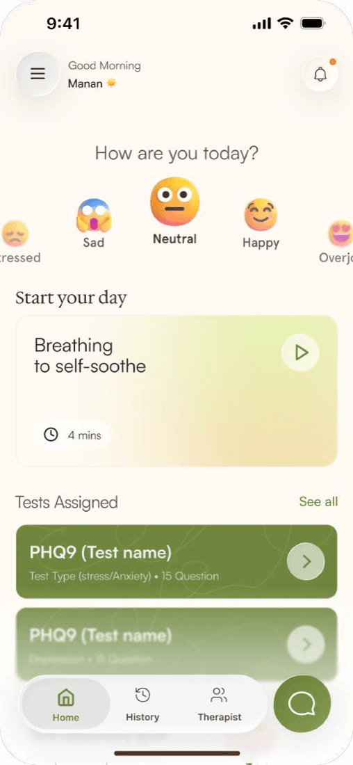 Habit tracking screen showing a year of activity