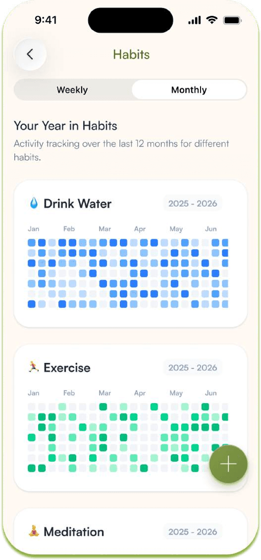 The Aha app home screen with a daily mood check-in