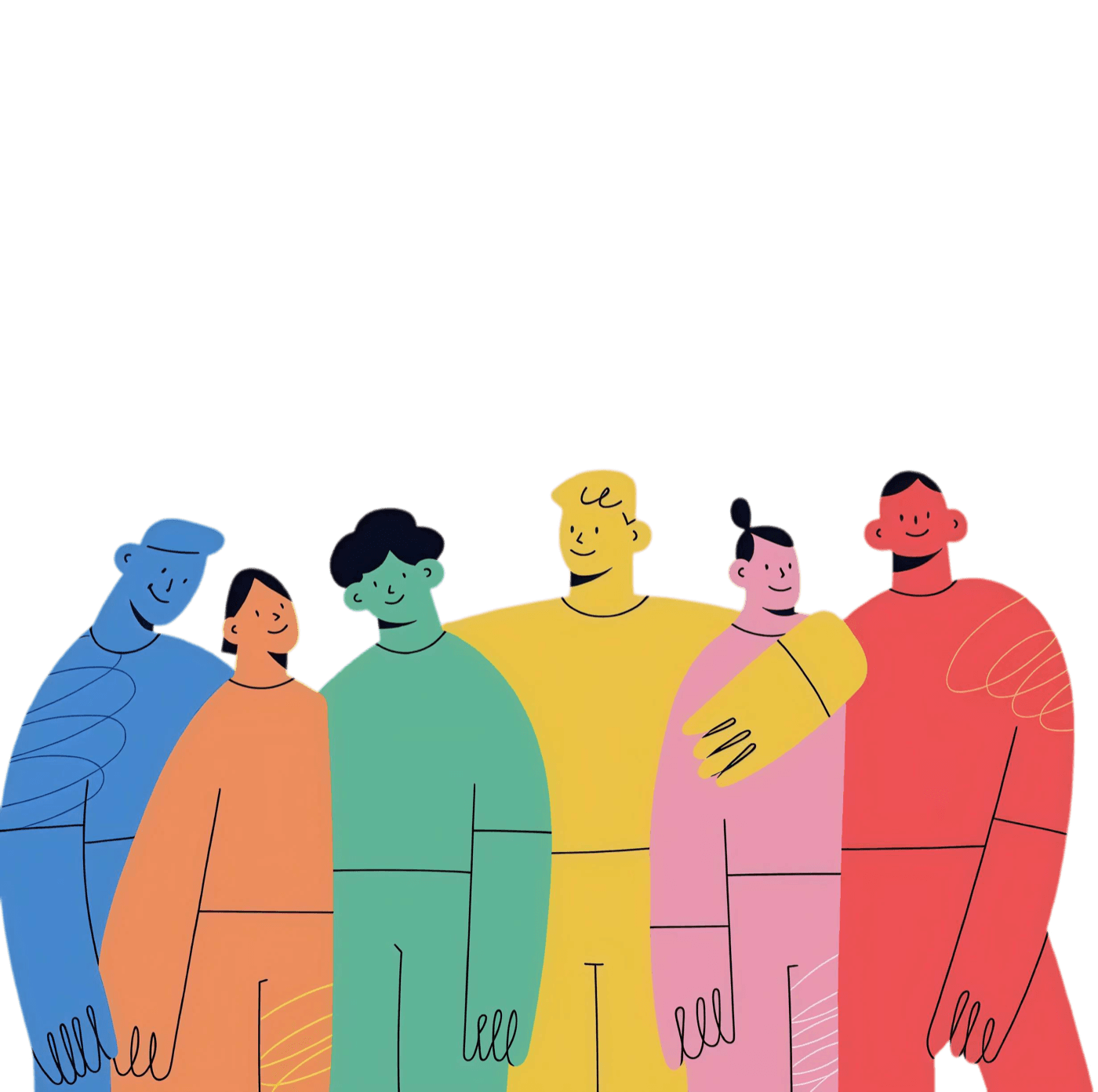 A diverse group of employees standing together