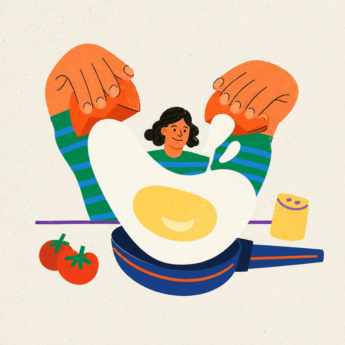 Hands preparing a healthy meal
