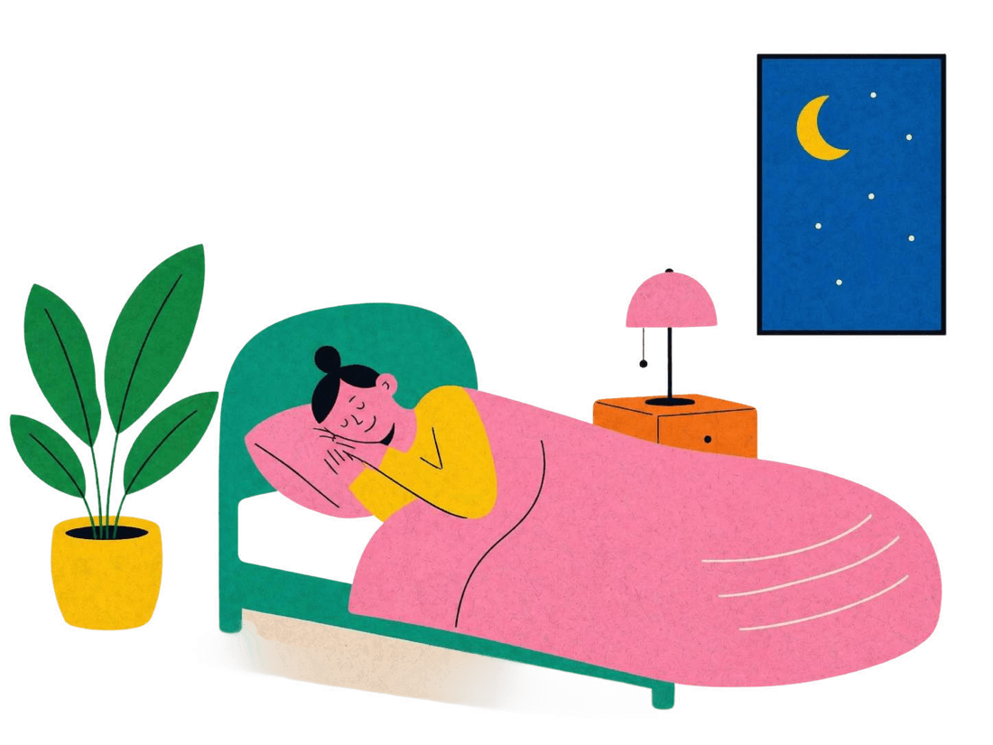 A person sleeping peacefully